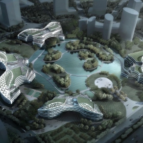 现代活动中心鸟瞰规划3D模型下载